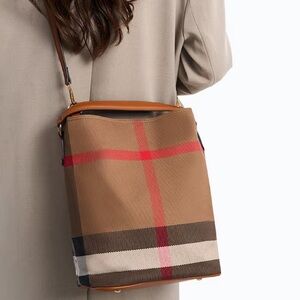 Plaid Tan Crossbody Bag